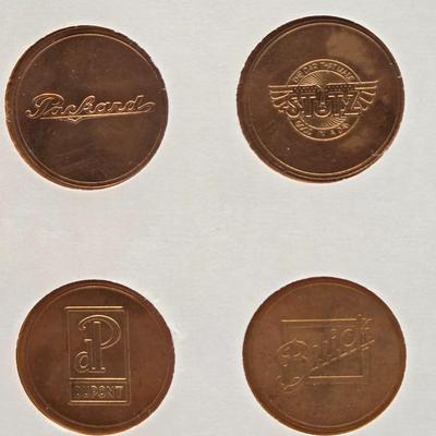 LOT 146: The Franklin Mint Collection of Antique Car Coins, Vintage Bronze Coin Commemorating Inauguration of Dwight D. Eisenhower and More