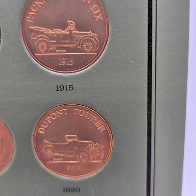 LOT 146: The Franklin Mint Collection of Antique Car Coins, Vintage Bronze Coin Commemorating Inauguration of Dwight D. Eisenhower and More