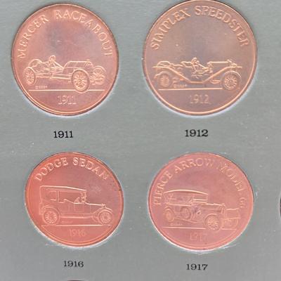 LOT 146: The Franklin Mint Collection of Antique Car Coins, Vintage Bronze Coin Commemorating Inauguration of Dwight D. Eisenhower and More