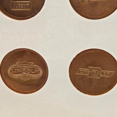LOT 146: The Franklin Mint Collection of Antique Car Coins, Vintage Bronze Coin Commemorating Inauguration of Dwight D. Eisenhower and More