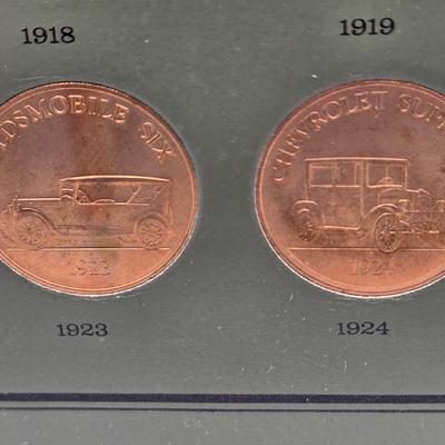 LOT 146: The Franklin Mint Collection of Antique Car Coins, Vintage Bronze Coin Commemorating Inauguration of Dwight D. Eisenhower and More
