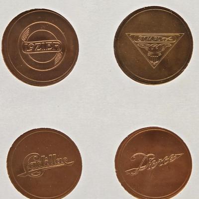 LOT 146: The Franklin Mint Collection of Antique Car Coins, Vintage Bronze Coin Commemorating Inauguration of Dwight D. Eisenhower and More