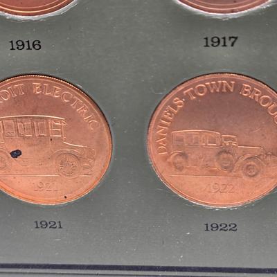 LOT 146: The Franklin Mint Collection of Antique Car Coins, Vintage Bronze Coin Commemorating Inauguration of Dwight D. Eisenhower and More