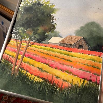 Four Framed Barn Scene Paintings - Mara Walton, Betsy Jones & More (GB1-RG)