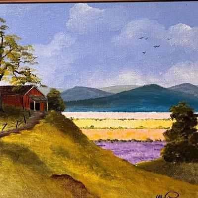Four Framed Barn Scene Paintings - Mara Walton, Betsy Jones & More (GB1-RG)