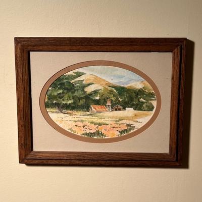 Four Framed Barn Scene Paintings - Mara Walton, Betsy Jones & More (GB1-RG)