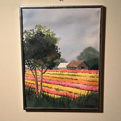 Four Framed Barn Scene Paintings - Mara Walton, Betsy Jones & More (GB1-RG)