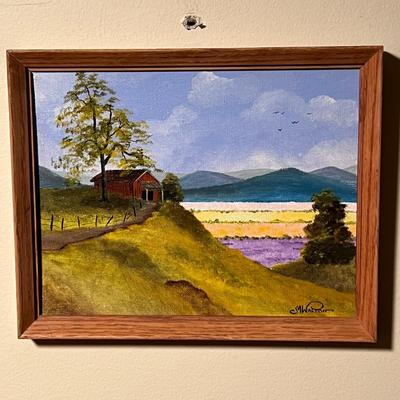 Four Framed Barn Scene Paintings - Mara Walton, Betsy Jones & More (GB1-RG)