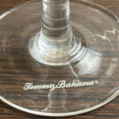 Tommy Bahama Etched Palm Tree Wine Glasses