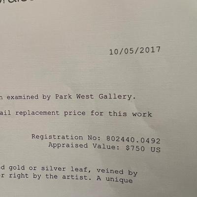 “Peanut W/Red Chop” By Peter Guyton W/ COA & Signed (LR-RG)