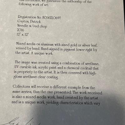 “Needle W/Red Chop“ By Peter Guyton W/COA & Signed (LR-RG)