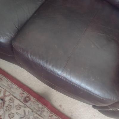 Full Sized Couch with Brass Tack Accents