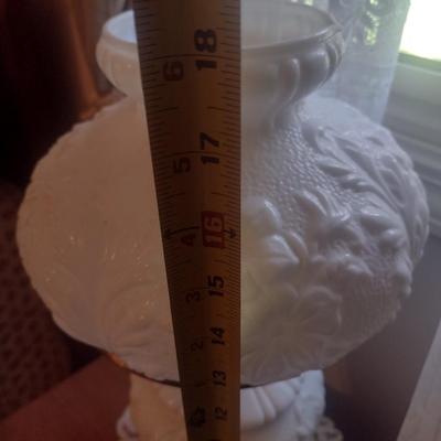 Vintage Milk Glass Shade Lamp