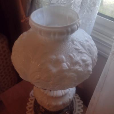 Vintage Milk Glass Shade Lamp