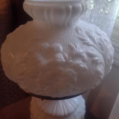 Vintage Milk Glass Shade Lamp