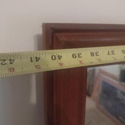 Walnut Finish Three Over Four Dresser with Mirror