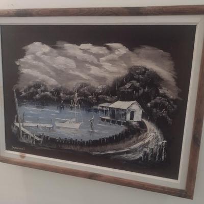 Framed Original Art on Canvas Signed by Artist Schapanski
