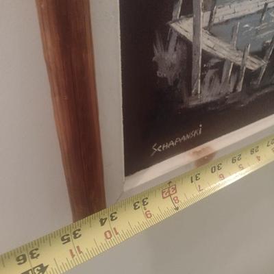 Framed Original Art on Canvas Signed by Artist Schapanski