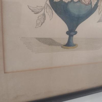 Framed Vintage Floral Arrangement Lyman Bros Collectible