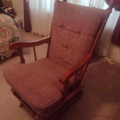 Wood Framed and Upholstered Glider Chair