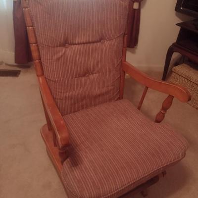 Wood Framed and Upholstered Glider Chair