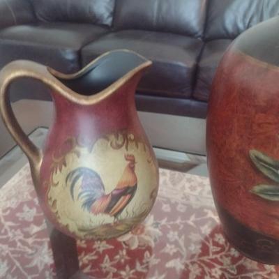 Set of Three Ceramic Vases and Water Urns
