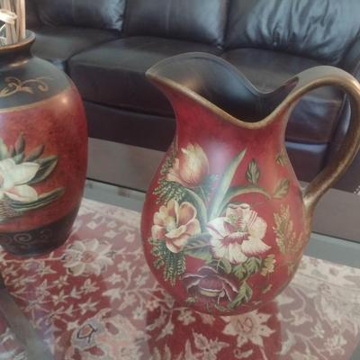 Set of Three Ceramic Vases and Water Urns