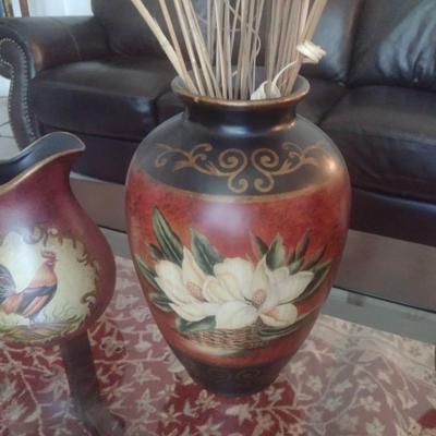Set of Three Ceramic Vases and Water Urns