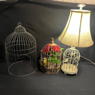 Birdcage Lamp & Decor (C-MG)