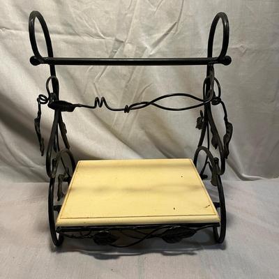 Iron Napkin Holder, Paper Towel Holder & Bottle Carrier (C-MG)