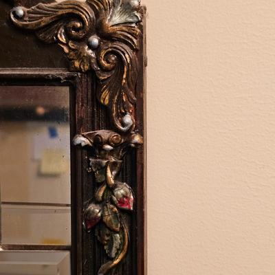 Decorated Wood Frame Glass Bevels Mirror (FE-JS)