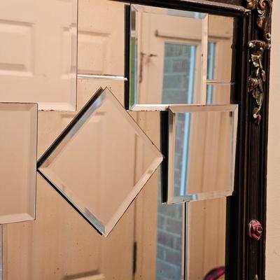 Decorated Wood Frame Glass Bevels Mirror (FE-JS)