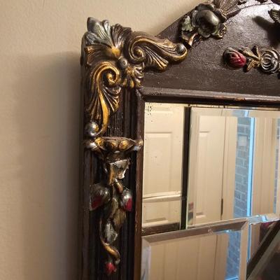 Decorated Wood Frame Glass Bevels Mirror (FE-JS)