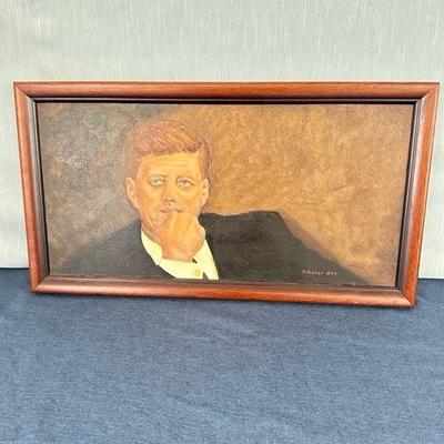 Lock 32 John Kennedy frame painted 26 inches wide 14 inches tall