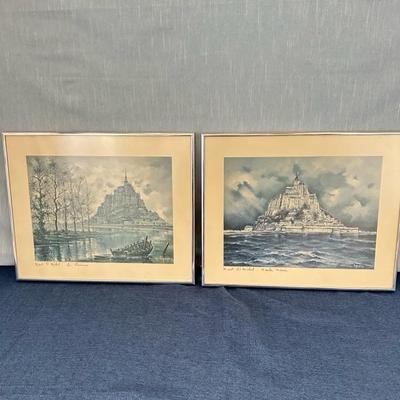Lot 33 two prints Mont St. Michel