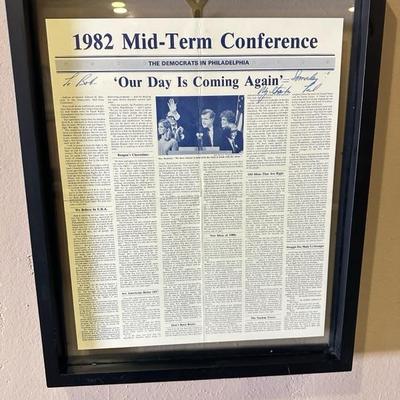 Lot 35 poster signed to Robert McNamara by Ted Kennedy