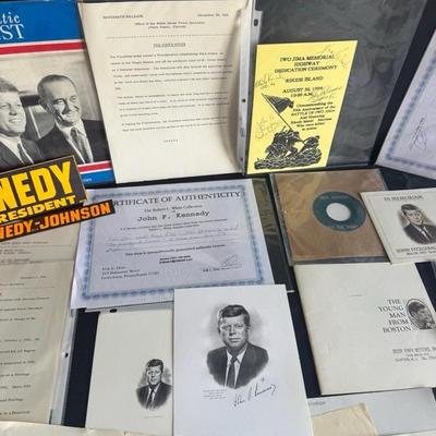 Lot 6 John F. Kennedy memorabilia