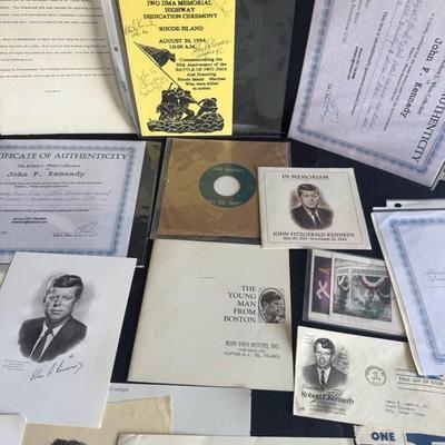 Lot 6 John F. Kennedy memorabilia