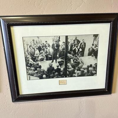 Lot 36 JFK frame photo with insert of John F. Kennedy signature