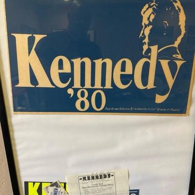 Lot 43 miscellaneous Edward Kennedy items in frame