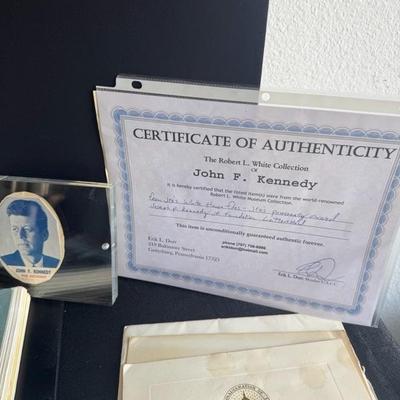 Lot 8 John F. Kennedy memorabilia