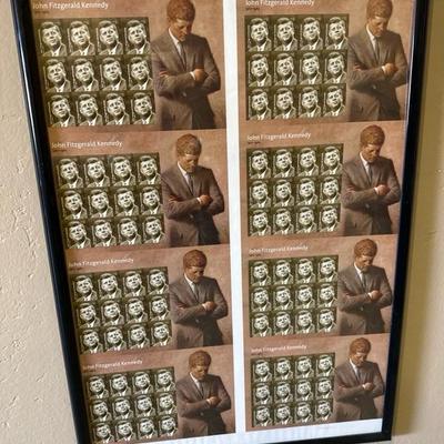 Lot 45 John F. Kennedy stamp or poster 21 inches wide 31 inches tall