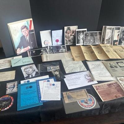 Lot 9 JFK memorabilia