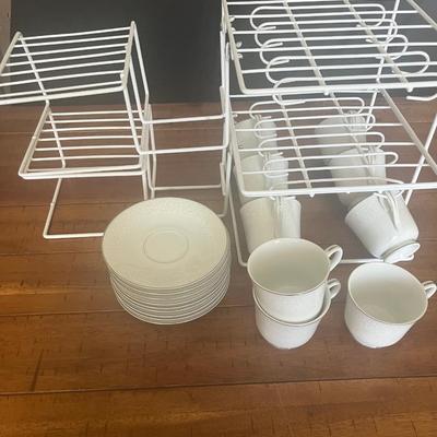 Sale Photo Thumbnail #26: Empress fine china tea cup set with holders