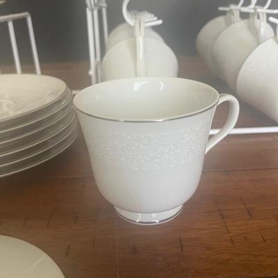 Sale Photo Thumbnail #25: Empress fine china tea cup set with holders