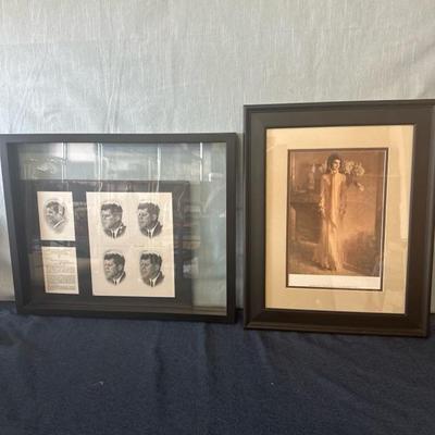 Lot 49 Jacqueline, Kennedy and JFK photos framed