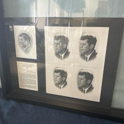 Lot 49 Jacqueline, Kennedy and JFK photos framed