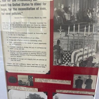Lot 51 framed Kennedy memorabilia