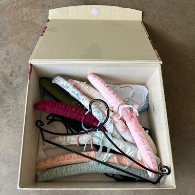 Sale Photo Thumbnail #110: Large decorative box full of fabric-covered hangers