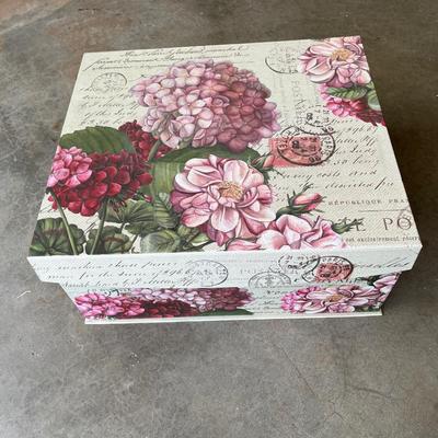 Sale Photo Thumbnail #111: Large decorative box full of fabric-covered hangers